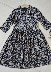 Chic Floral Print Midi Dress 4-5 year