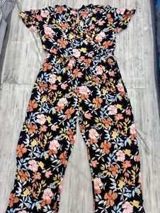 Floral Print Wide Leg Jumpsuit