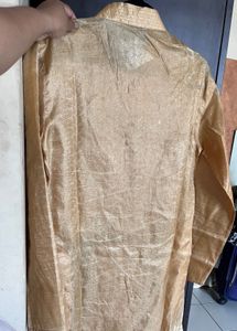 Men's Golden Embroidered Kurta