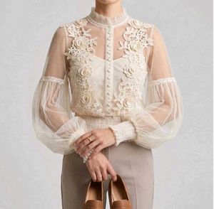 White Floral Lace Blouse
