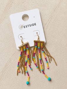 Boho Beaded Tassel Earrings