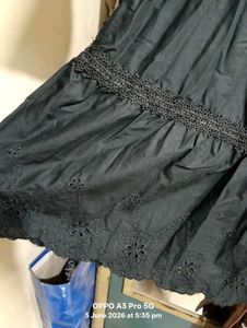 Black Embroidered Bayside Ladder Trim Dress