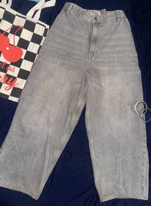 ✨💿ultra baggy Y2K low waist grey denim