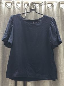 Marks & Spencer Stylish Navy Blue Top w/ Flutter