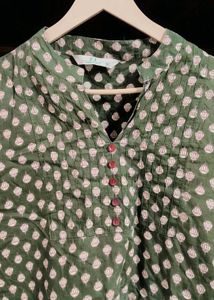 Green Printed Kurta