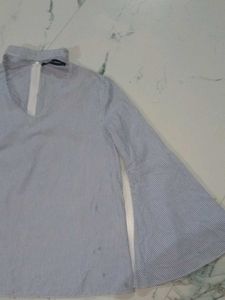 Striped Bell Sleeve Blouse