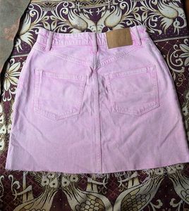 H&amp;M Pink Denim Mini Skirt