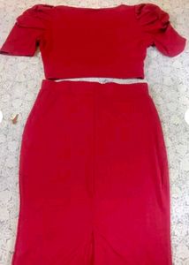 Women's Beautiful Red Co-ord Set