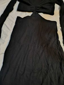 Sassafras Chic Black Cut-Out Midi Dress