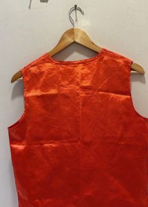Satin V-Neck Sleeveless Top