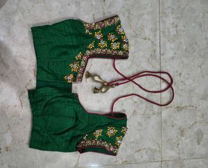Embroidered Green Blouse