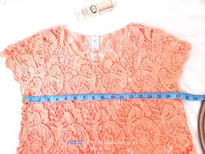 Peach Lace Top &amp; Shorts Set