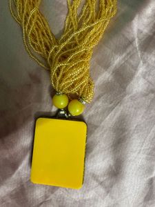 Elegant boho Yellow Beaded Necklace