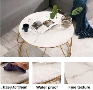 Modern Round Golden Metal Table
