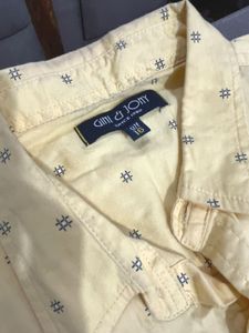 Men's Yellow Printed Casual Shirt