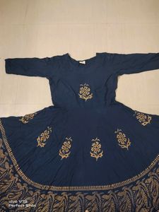 Blue Branded Umbrella Kurti