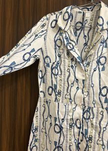 Elegant Print Button-Up Midi Dress