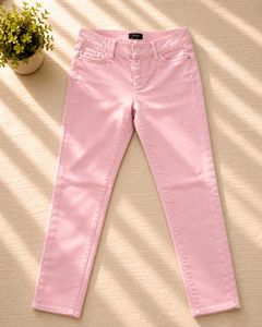 Pastel Pink Cropped Jeans