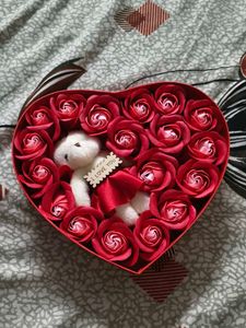 Heart Shape Rose Teddy Bear Gift Box