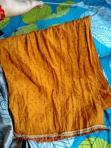 Orange Dupatta with Print