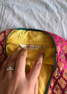 Vibrant Yellow Kurta with cotton bottom