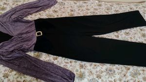 Sparkling Purple &amp; Black Jumpsuit