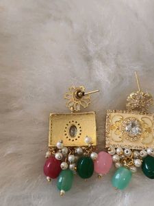 Elegant Dangle Earrings with Gemstones