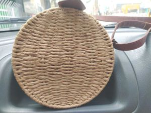 Round Woven Crossbody Bag