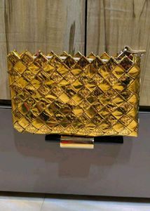 Sparkling Gold Woven Clutch Bag