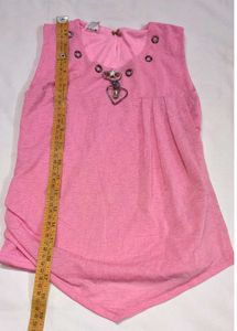 Pink Textured Kurta with Heart Charm Designer pie