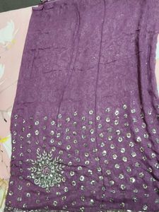 Elegant Purple Saree with Sequins