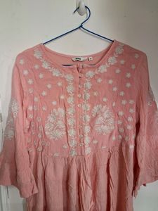 Peach Embroidered Tunic