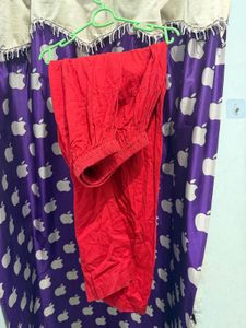 embroidery Red Kurta Set