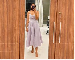 Chic Lavender Fit & Flare Midi Dress