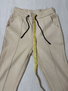 Cuuui Korean Beige Jogger Pants with Drawstring