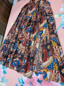 Ethnic Printed Flared Maxi Skirt | Kalamkari