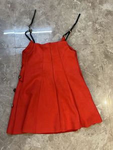 Stunning Red Ruffled Spaghetti Strap Dress