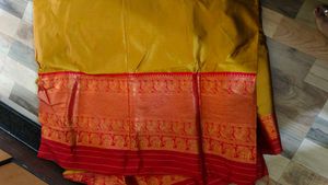 Half Saree Silk Fabric with Intricate Border