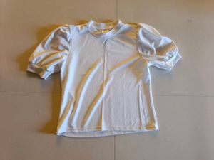 Puff Sleeve White Top