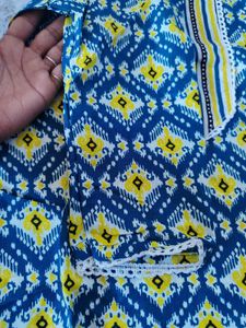 Blue &amp; Yellow Printed Kurta Set