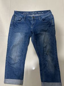 Denim Blue Capri Jeans