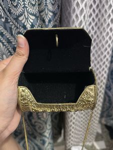 Elegant Gold Embellished Clutch Bag