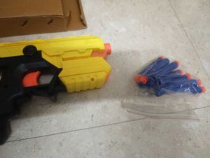 Yellow Toy Blaster Gun with Darts
