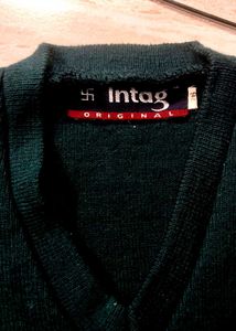 Men's Green V-Neck Sweater Vest