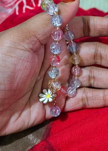 Charming Beaded Bracelet with Daisy Charm
