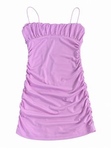 Lilac Ruched Mini Dress