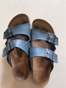 Blue Double Strap Sandals