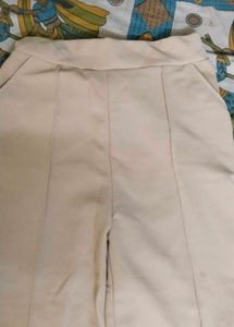 Maroon Floral short Kurta with cream Trousers