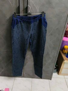 Stylish Blue Patterned Pants