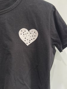 Cute Black Crop Top with Heart Design